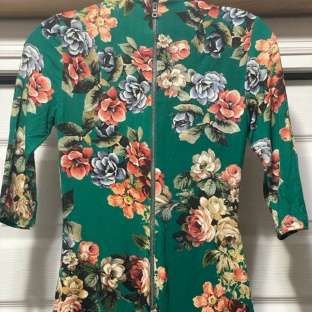 Alice + Olivia Teal Delora Bodycon Fitted Midi Stretch Dress SZ 0 NWT - Picture 8 of 9